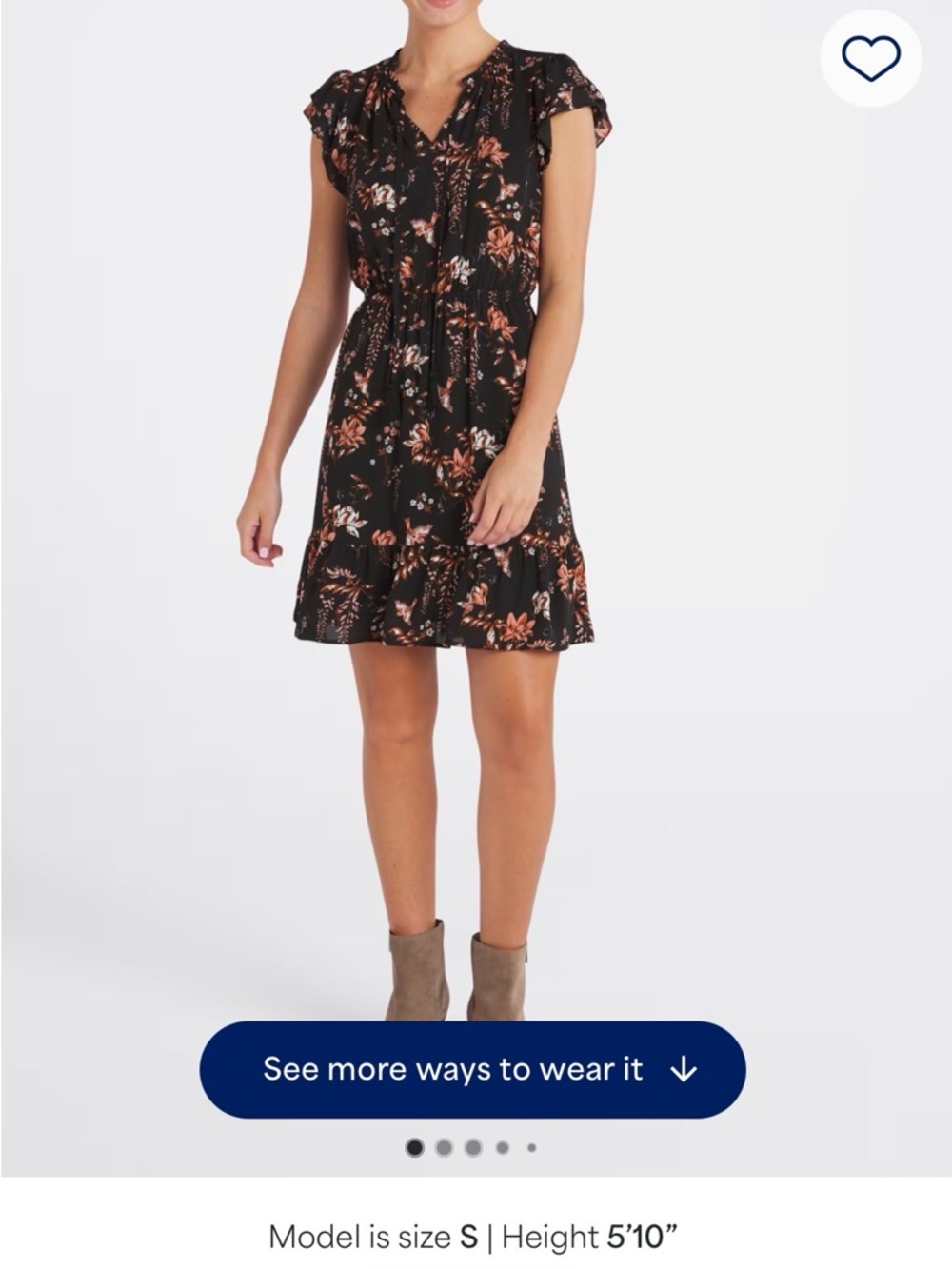 Stitch Fix Clio Flutter Sleeve A-Line Floral V-Neck Midi Dress